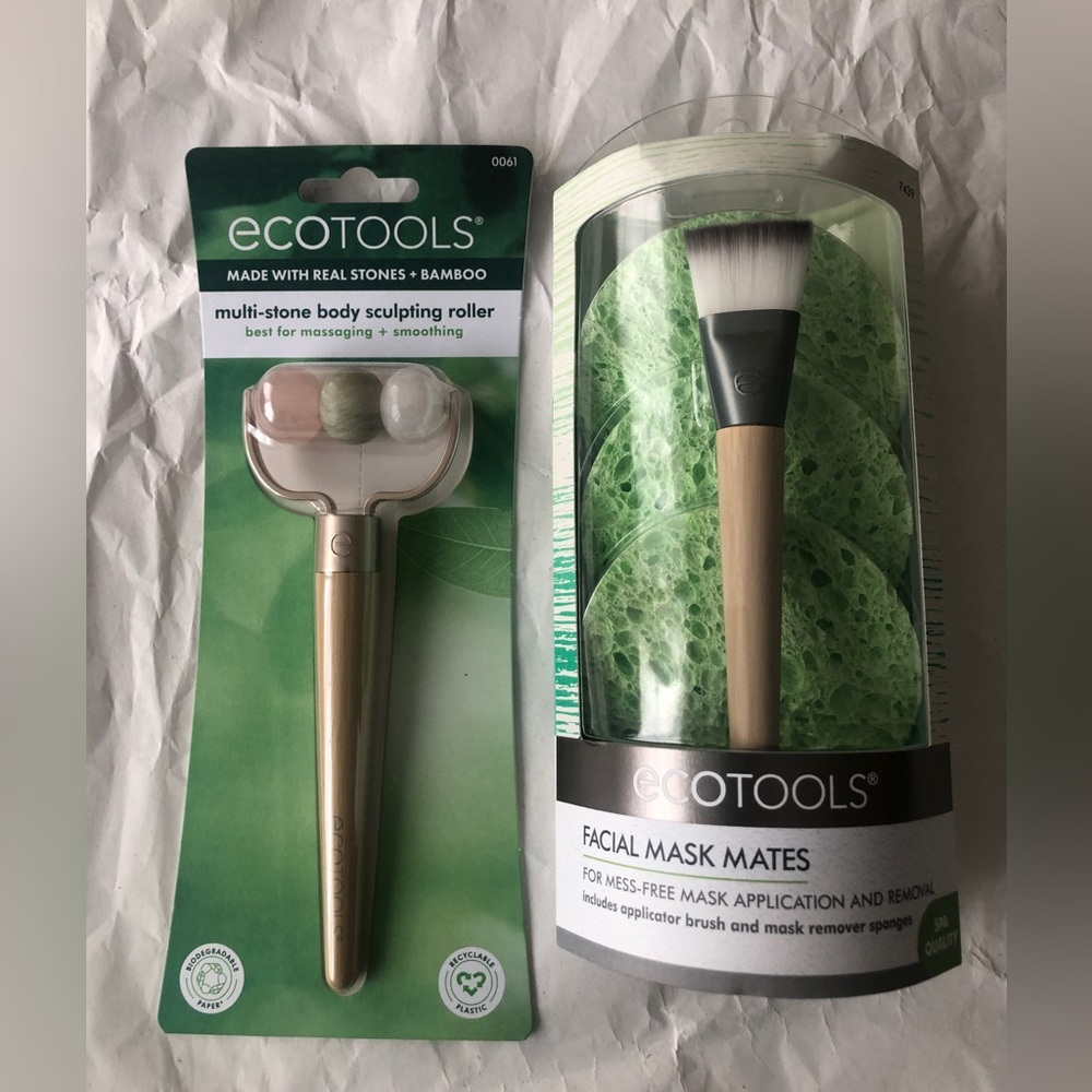 Ecotools Body Sculpting Multi-stones Roller + Mask Brush, Mask Remover Sponges